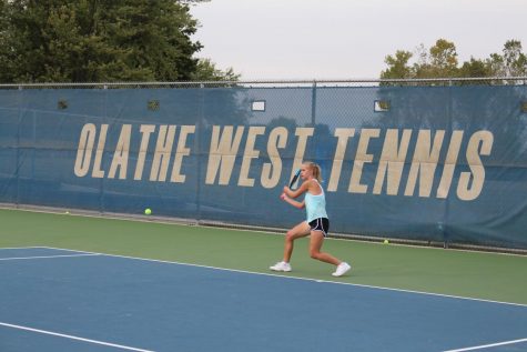 Senior Autumn Jones finishes one of the last practices before the State Championships in Wichita