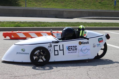 Driver Alexander Stone races in the Electrathon in North Kansas City on May 6. 