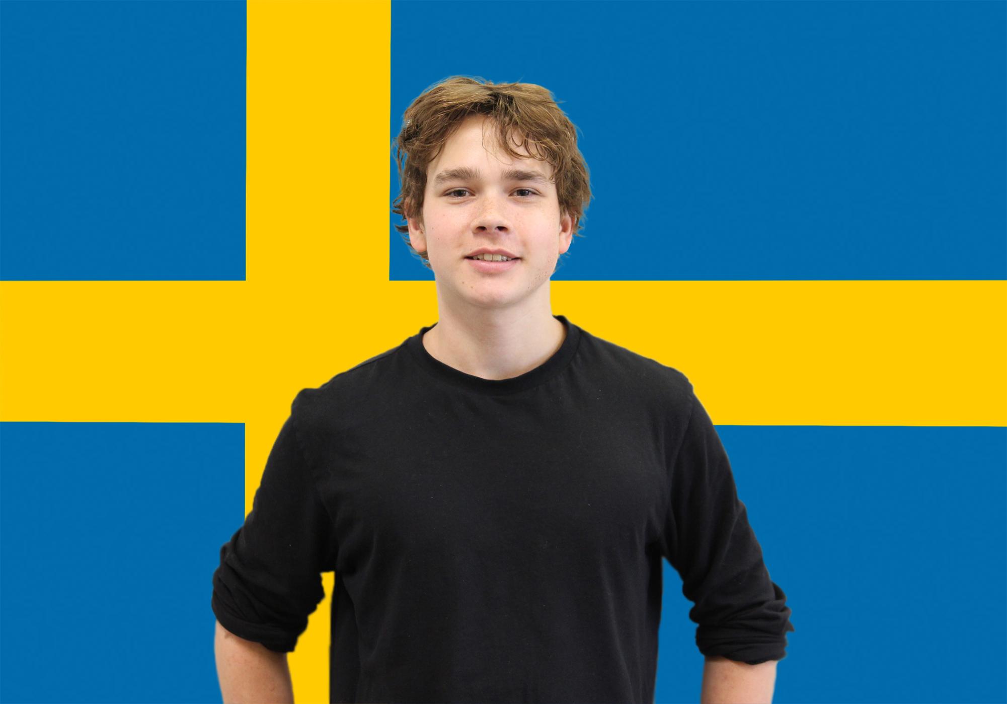 Senior Sven Stroemsten is an exchange student from Stockholm, Sweden.
