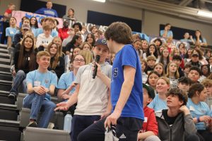 Incoming freshman played finish the lyric during the pep assembly on eighth grade transition day. 