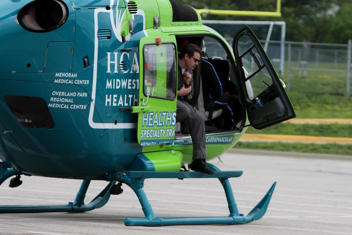 Health Star Medics land the helicopter. 