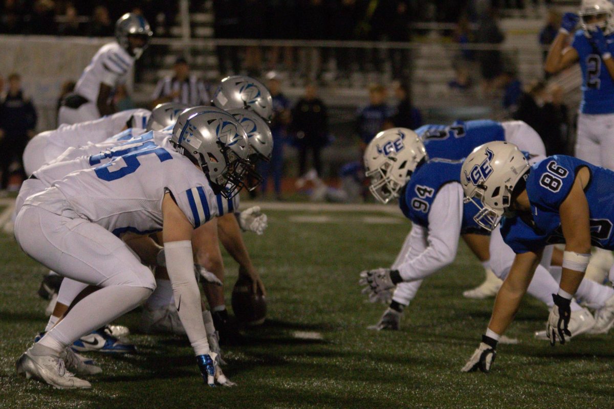 The Owl offense lines up against the Blazer defense