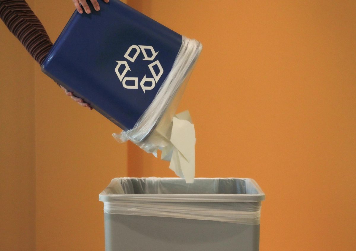 The trash students put into the recycling bin gets put in the trash.