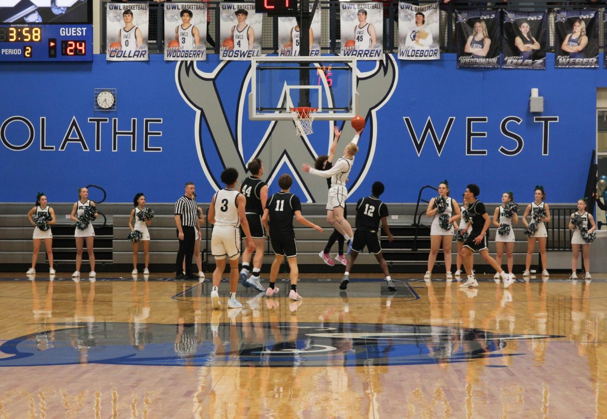 Sophomore Colton Nichols goes up for a layup vs Free State