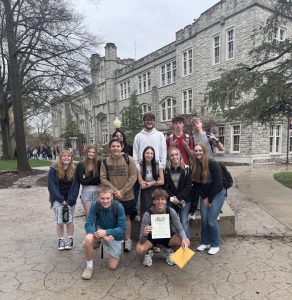 Enright's Spanish II class after earning third place in Spanish films. 