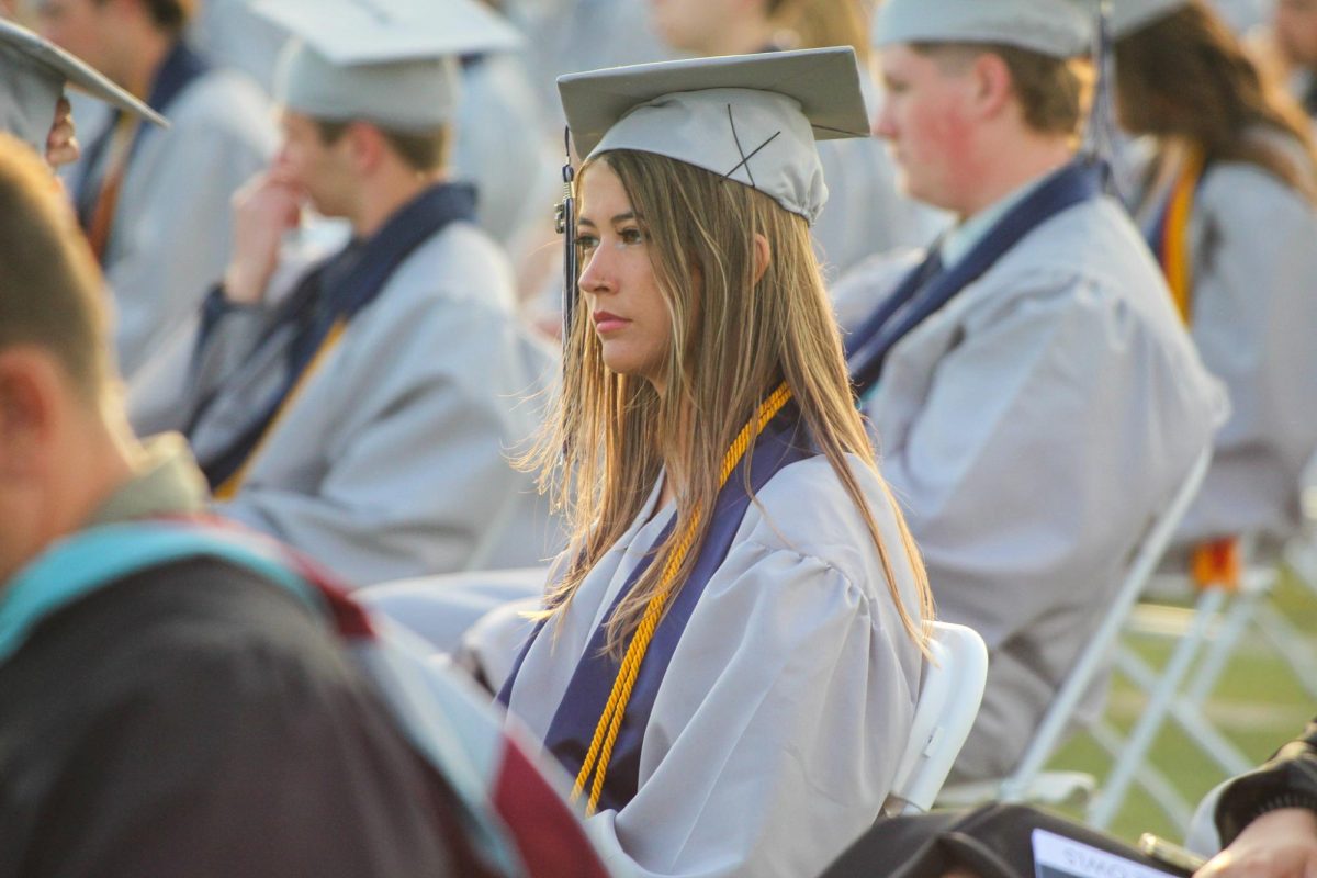 Senior Isabella Jaso is seen looking toward the speaker.
