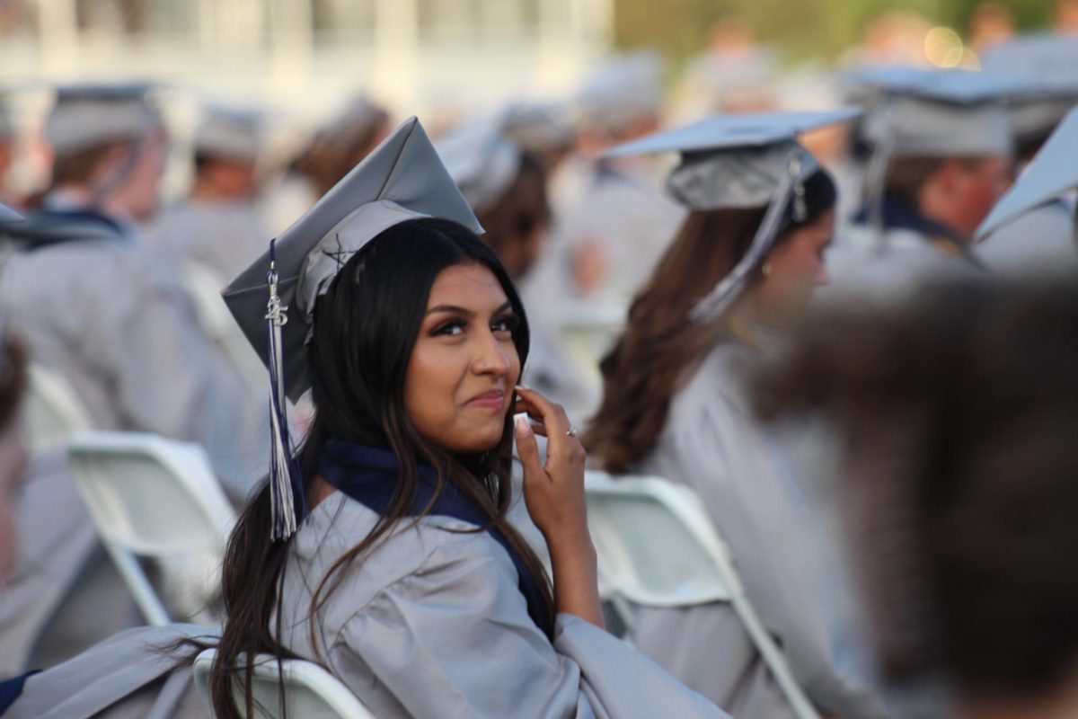 Senior Ashley Silva-Reyes looks to the audience.