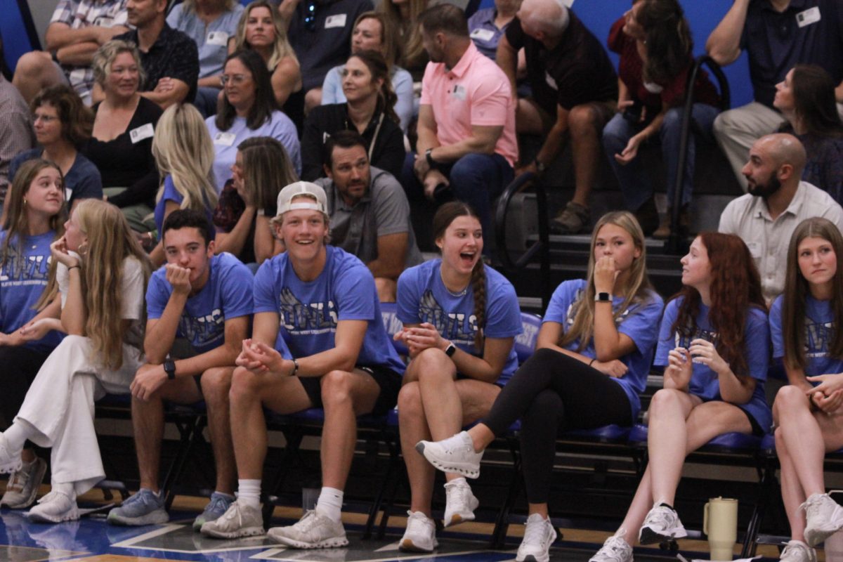 Owen Kennedy, Carter Taldo, Hannah Holmes, Averey Cogdill, Aubree Johns, Sydney Hull reacting to the "Guess the teacher" activity