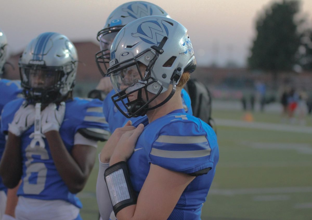 Brody Hale looks at the coin toss vs Gardner-Edgerton