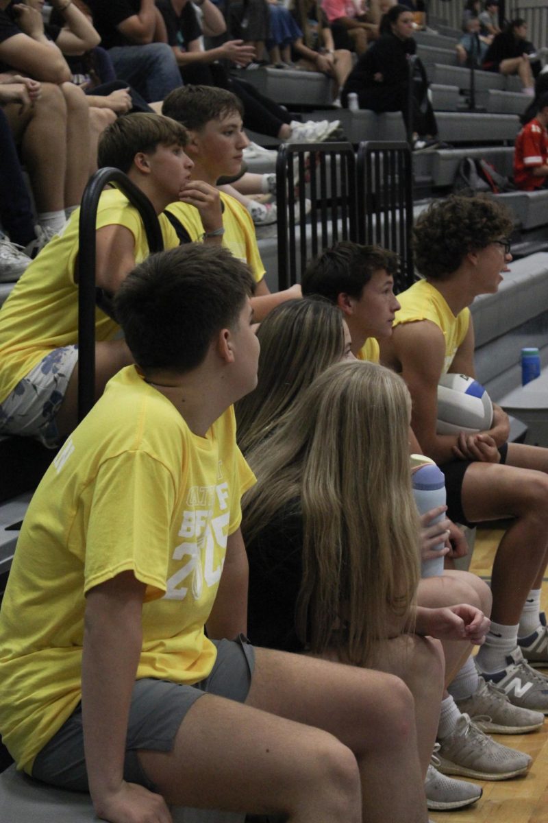 Freshman buff puff team watching the Seniors.
