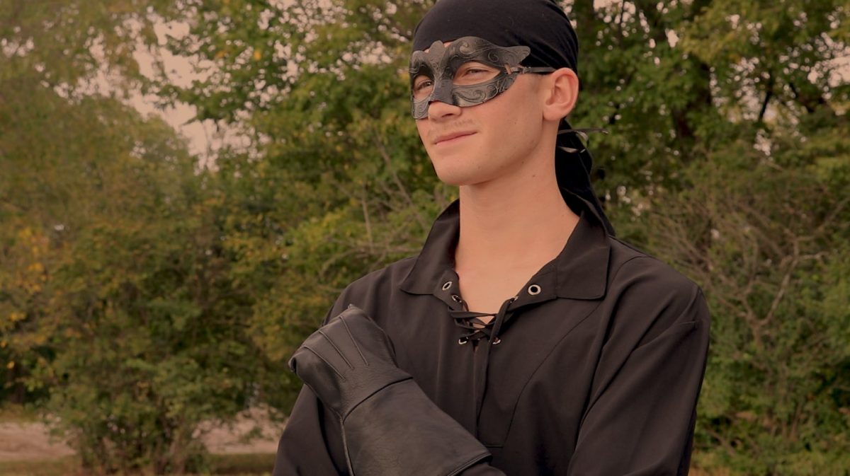 Senior Kellen Aldrich as Westley in his group's scene remake of "The Princess Bride." 