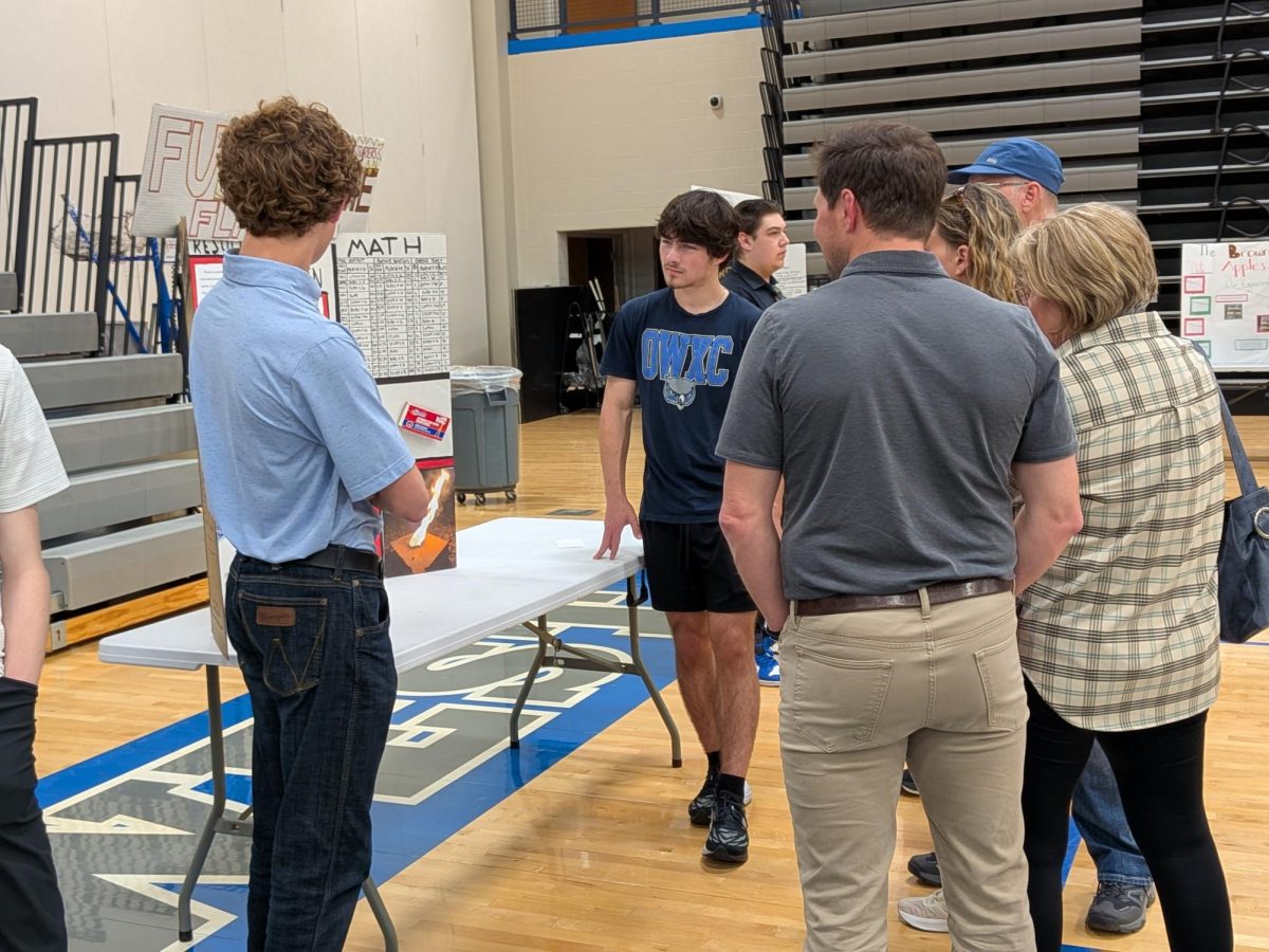 Student presenting their project at Exhibition Night on Monday, April 6th, 2026.